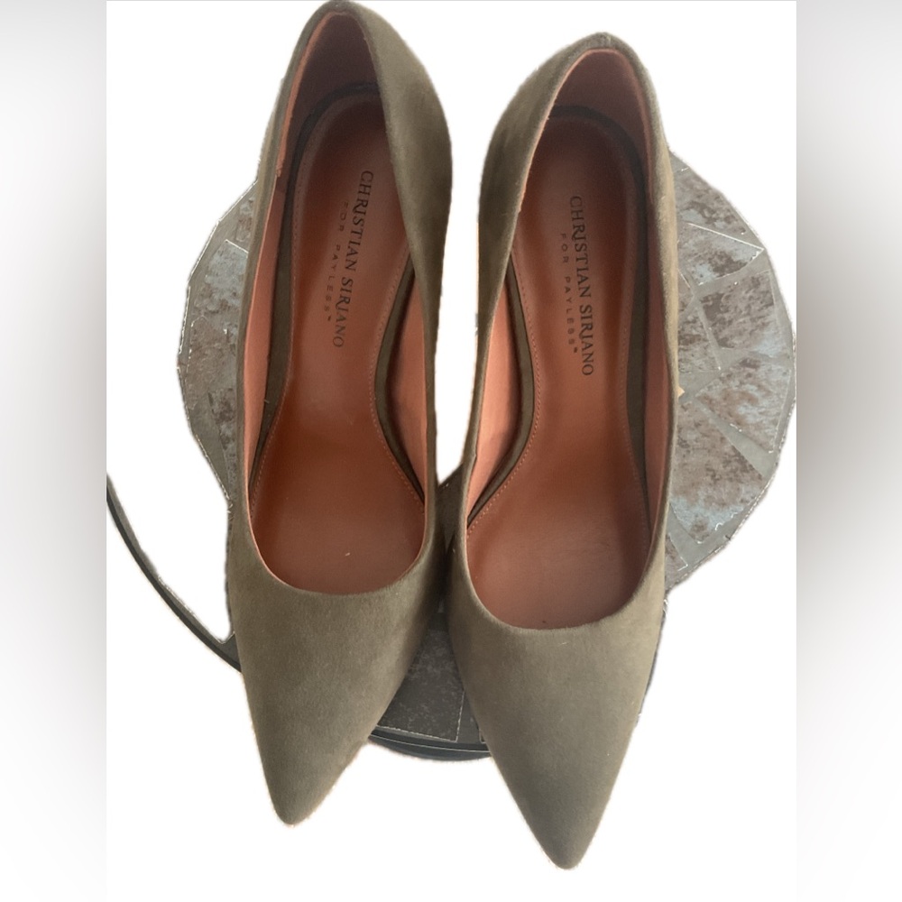 Christian Siriano For Payless Green Suede High Heel Pumps.
